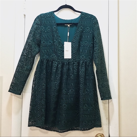 REDUCED // UO Little White Lies Emerald Dress - Picture 4 of 8